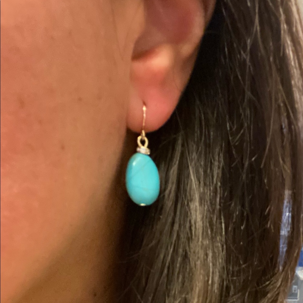 Turquoise dangle earrings - Picture 2 of 2
